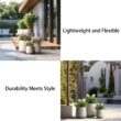 Sapcrete 15.5 in., 12 in., 8.5 in. Dia Light Gray Large Tall Round Concrete Plant Pot / Planter for Indoor and Outdoor Set of 3