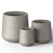 Sapcrete 15.5 in., 12 in., 8.5 in. Dia Light Gray Large Tall Round Concrete Plant Pot / Planter for Indoor and Outdoor Set of 3