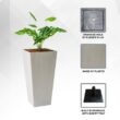 XBRAND 30 in. Tall Modern Square Planter, Tapered Floor Planter for Indoor and Outdoor, Patio Decor, Set of 2, Gray