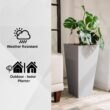 XBRAND 30 in. Tall Modern Square Planter, Tapered Floor Planter for Indoor and Outdoor, Patio Decor, Set of 2, Gray