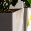 XBRAND 30 in. Tall Modern Square Planter, Tapered Floor Planter for Indoor and Outdoor, Patio Decor, Set of 2, Gray