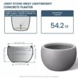 Morrava 20 in. Large Light Stone Gray Concrete Round Planter / Pot with Drainage Holes
