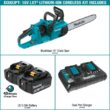 Makita LXT 14 in. 18V X2 (36V) Lithium-Ion Brushless Battery Rear Handle Chain Saw Kit w/ (2) Batteries 5.0Ah, Charger