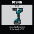 Makita 18V LXT Lithium-Ion Compact Brushless Cordless 1/2 in. Driver-Drill Kit with Two 5.0 Ah Batteries, Charger, Bag