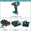 Makita 18V LXT Lithium-Ion Compact Brushless Cordless 1/2 in. Driver-Drill Kit with Two 5.0 Ah Batteries, Charger, Bag