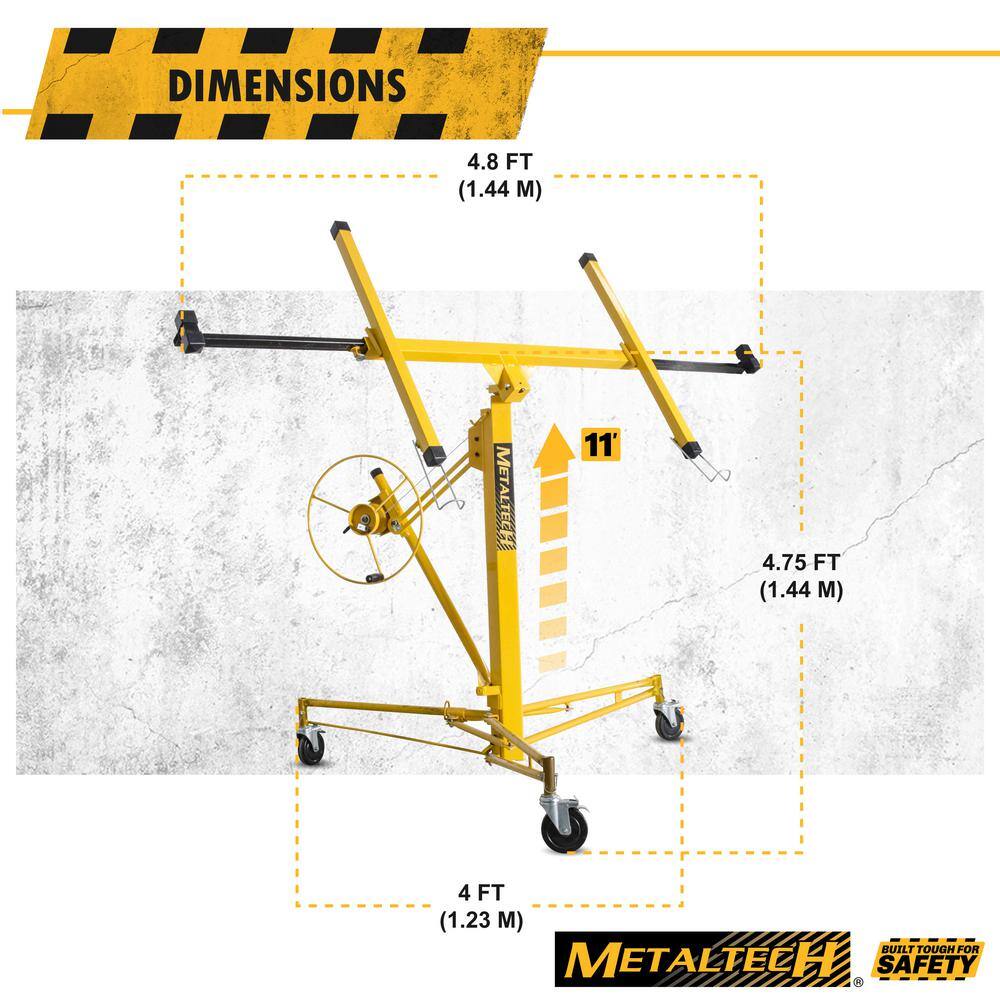 MetalTech 48.4 in. x 57 in. x 58 in. Jobsite Series Drywall Panel Hoist Tool, Panel Sheet Carrier for Wall or Ceiling Installation MetalTech 48.4 in. x 57 in. x 58 in. Jobsite Series Drywall Panel Hoist Tool, Panel Sheet Carrier for Wall or Ceiling Installation - Image 8