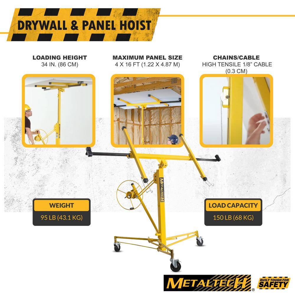MetalTech 48.4 in. x 57 in. x 58 in. Jobsite Series Drywall Panel Hoist Tool, Panel Sheet Carrier for Wall or Ceiling Installation MetalTech 48.4 in. x 57 in. x 58 in. Jobsite Series Drywall Panel Hoist Tool, Panel Sheet Carrier for Wall or Ceiling Installation - Image 5