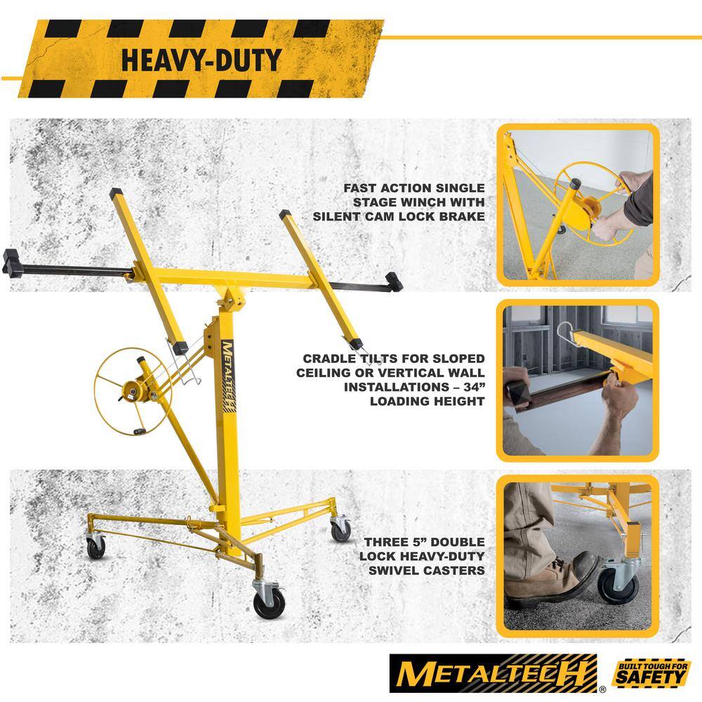 MetalTech 48.4 in. x 57 in. x 58 in. Jobsite Series Drywall Panel Hoist Tool, Panel Sheet Carrier for Wall or Ceiling Installation MetalTech 48.4 in. x 57 in. x 58 in. Jobsite Series Drywall Panel Hoist Tool, Panel Sheet Carrier for Wall or Ceiling Installation - Image 7