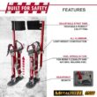 MetalTech Buildman 18 in. to 30 in. Aluminum Adjustable Self-Locking Drywall Stilts with Anti-Fatigue Straps, 225 lbs. Capacity MetalTech Buildman 18 in. to 30 in. Aluminum Adjustable Self-Locking Drywall Stilts with Anti-Fatigue Straps, 225 lbs. Capacity