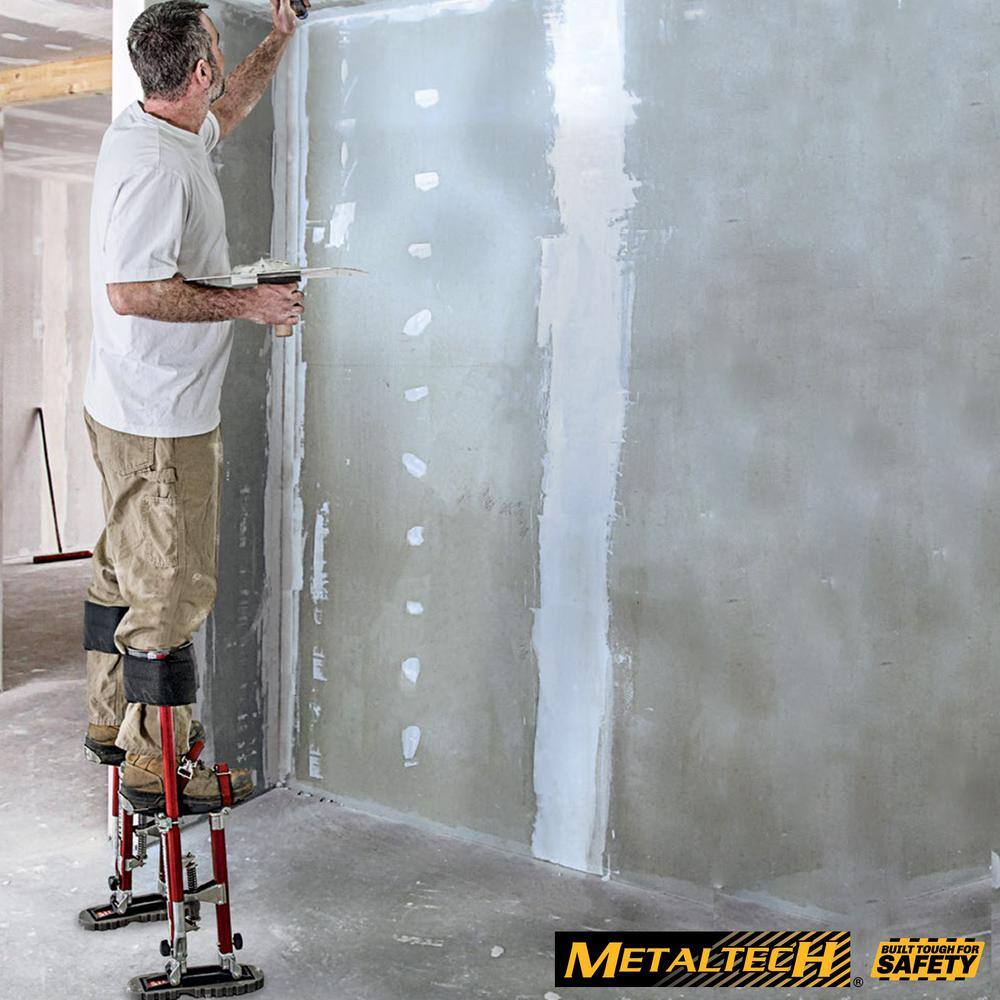 MetalTech Buildman 18 in. to 30 in. Aluminum Adjustable Self-Locking Drywall Stilts with Anti-Fatigue Straps, 225 lbs. Capacity MetalTech Buildman 18 in. to 30 in. Aluminum Adjustable Self-Locking Drywall Stilts with Anti-Fatigue Straps, 225 lbs. Capacity - Image 2