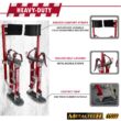 MetalTech Buildman 18 in. to 30 in. Aluminum Adjustable Self-Locking Drywall Stilts with Anti-Fatigue Straps, 225 lbs. Capacity MetalTech Buildman 18 in. to 30 in. Aluminum Adjustable Self-Locking Drywall Stilts with Anti-Fatigue Straps, 225 lbs. Capacity