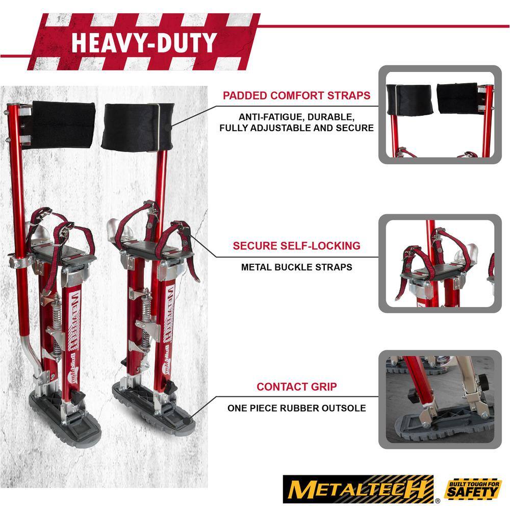 MetalTech Buildman 18 in. to 30 in. Aluminum Adjustable Self-Locking Drywall Stilts with Anti-Fatigue Straps, 225 lbs. Capacity MetalTech Buildman 18 in. to 30 in. Aluminum Adjustable Self-Locking Drywall Stilts with Anti-Fatigue Straps, 225 lbs. Capacity - Image 10