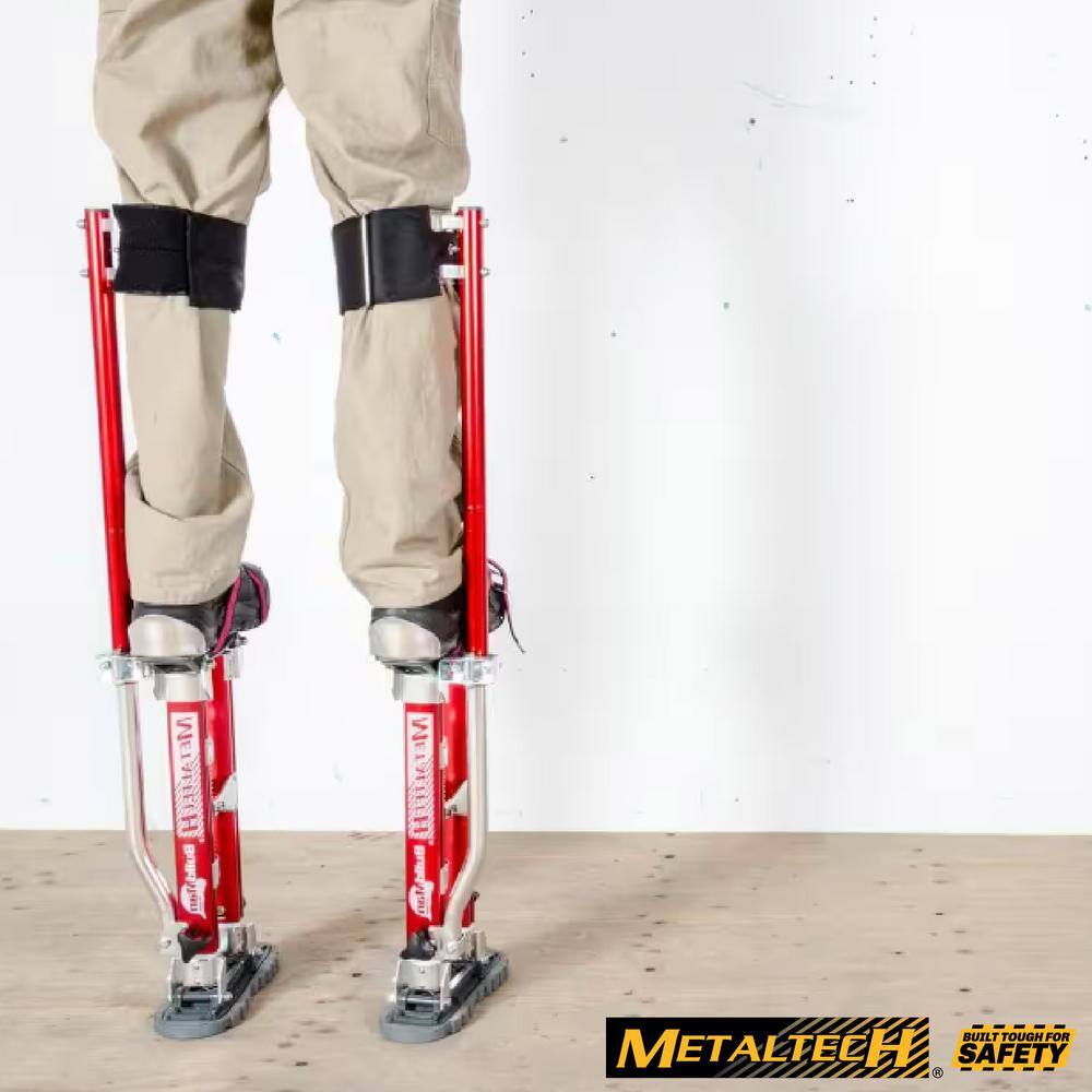 MetalTech BuildMan Grade 24-in. to 40-in. Drywall Stilts, Aluminum Stilts for Adults, Drywall Tools for Home Improvement MetalTech BuildMan Grade 24-in. to 40-in. Drywall Stilts, Aluminum Stilts for Adults, Drywall Tools for Home Improvement - Image 2