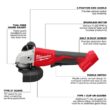 Milwaukee M18 18-Volt Lithium-Ion Brushless Cordless 4-1/2 in./5 in. Grinder with Paddle Switch with 5.0Ah Starter Kit