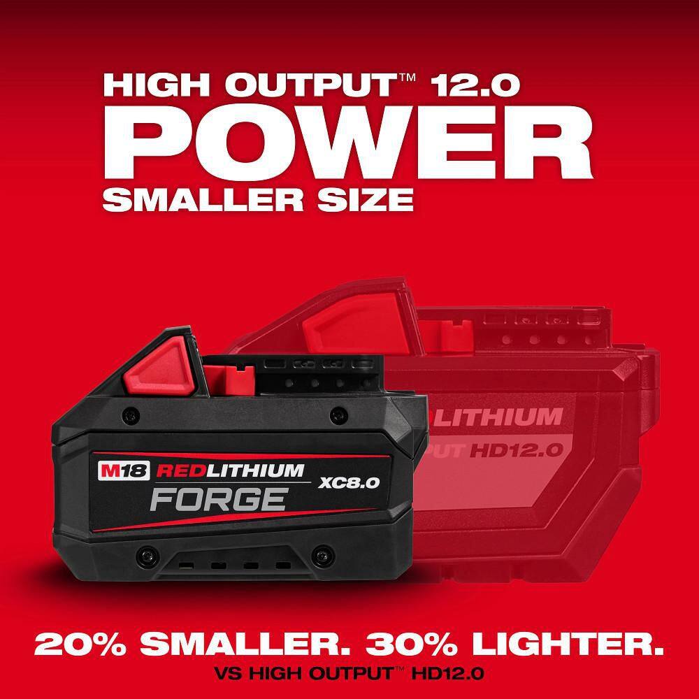 Milwaukee M18 FUEL 18-Volt Lith-Ion Brushless Cordless 4-1/2 in./6 in. Grinder with M18 REDLITHIUM FORGE XC 8.0 Ah Battery Milwaukee M18 FUEL 18-Volt Lith-Ion Brushless Cordless 4-1/2 in./6 in. Grinder with M18 REDLITHIUM FORGE XC 8.0 Ah Battery - Image 5
