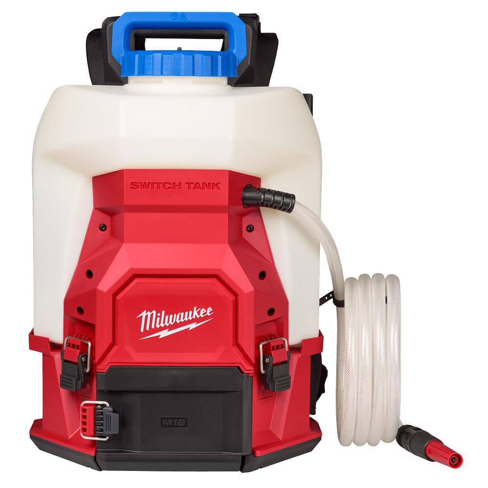 Milwaukee M18 18V 4 Gal. Cordless Battery Powered Water Supply Sprayer Kit w/ Switch Tank Interchangeable Capability Milwaukee M18 18V 4 Gal. Cordless Battery Powered Water Supply Sprayer Kit w/ Switch Tank Interchangeable Capability