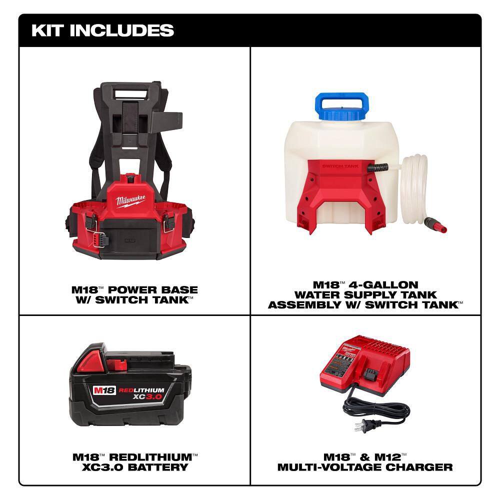 Milwaukee M18 18V 4 Gal. Cordless Battery Powered Water Supply Sprayer Kit w/ Switch Tank Interchangeable Capability Milwaukee M18 18V 4 Gal. Cordless Battery Powered Water Supply Sprayer Kit w/ Switch Tank Interchangeable Capability - Image 12