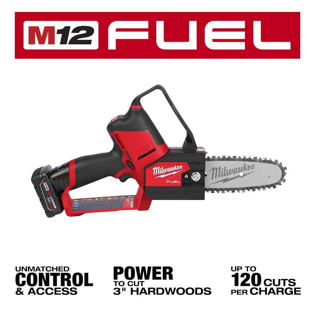 Milwaukee M12 FUEL 6 in. 12V Lithium-Ion Brushless Electric Cordless Pole Saw Pruning Saw HATCHET with M12 6.0 Ah Battery Milwaukee M12 FUEL 6 in. 12V Lithium-Ion Brushless Electric Cordless Pole Saw Pruning Saw HATCHET with M12 6.0 Ah Battery - Image 11