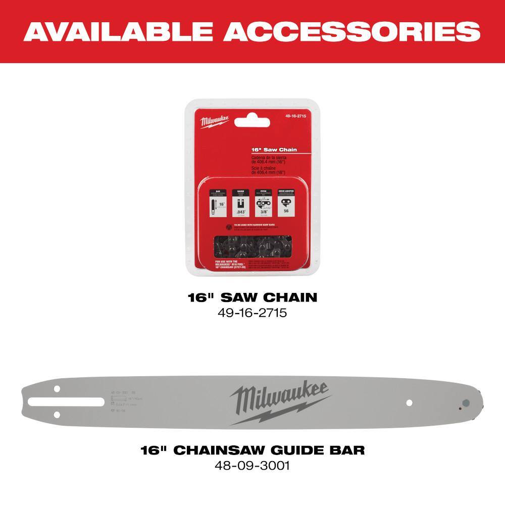 Milwaukee M18 FUEL 18V 16 in. Brushless Cordless Battery Powered Chainsaw with (1) 8.0 Ah FORGE Battery Milwaukee M18 FUEL 18V 16 in. Brushless Cordless Battery Powered Chainsaw with (1) 8.0 Ah FORGE Battery - Image 6