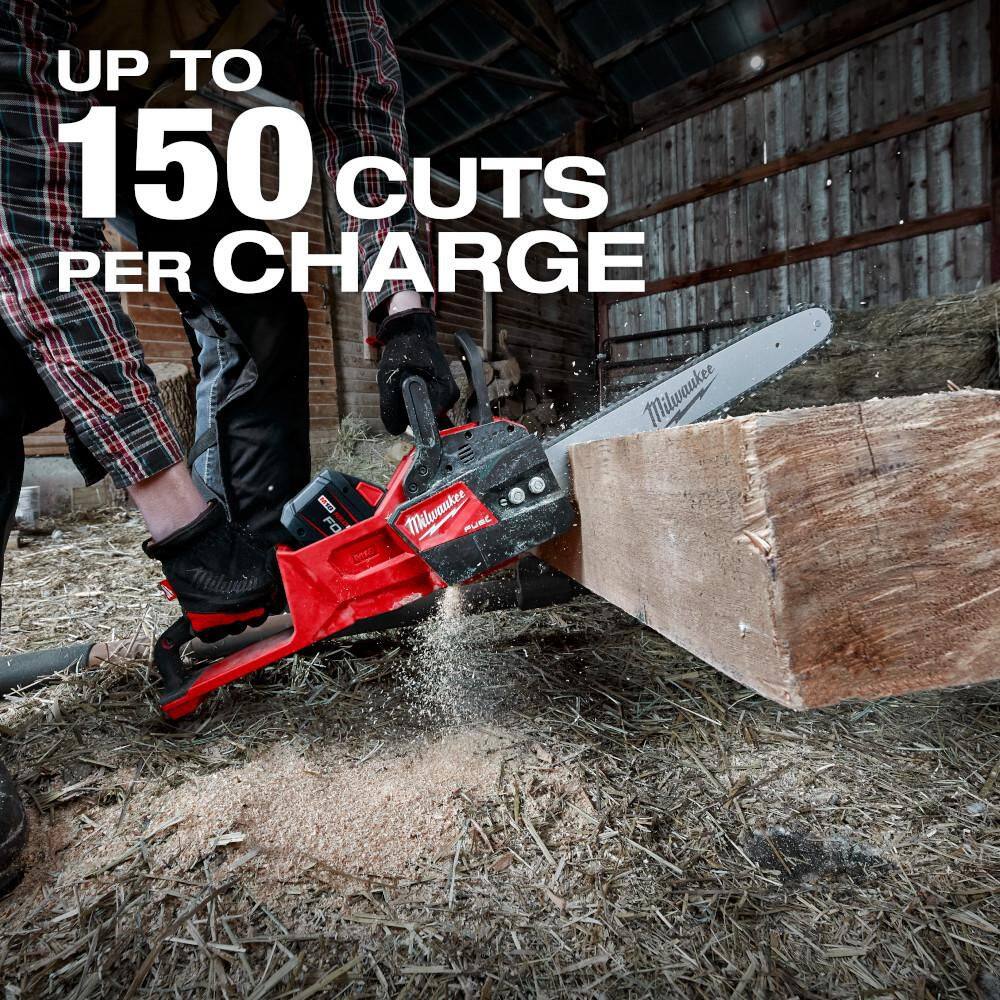 Milwaukee M18 FUEL 18V 16 in. Brushless Cordless Battery Powered Chainsaw with (1) 8.0 Ah FORGE Battery Milwaukee M18 FUEL 18V 16 in. Brushless Cordless Battery Powered Chainsaw with (1) 8.0 Ah FORGE Battery - Image 7