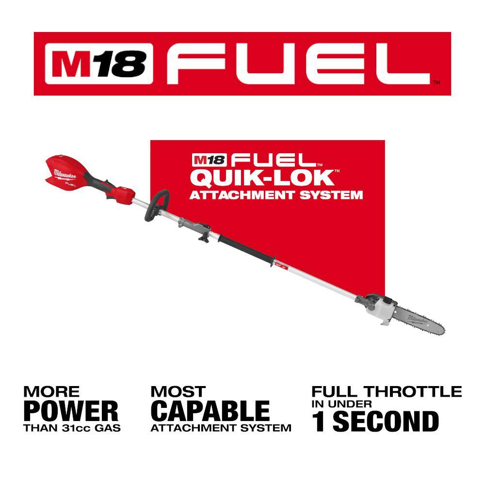 Milwaukee M18 FUEL 18V 10 in. Brushless Cordless Battery Powered Pole Saw with QUIK-LOK Attachment Capability & (2) Extra Chain Milwaukee M18 FUEL 18V 10 in. Brushless Cordless Battery Powered Pole Saw with QUIK-LOK Attachment Capability & (2) Extra Chain - Image 12
