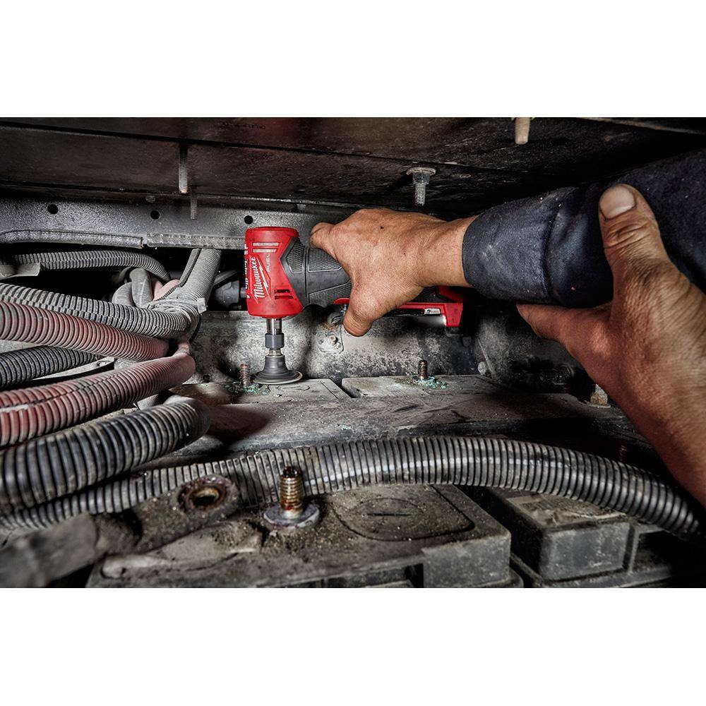 Milwaukee M12 FUEL 12V Lithium-Ion Brushless Cordless 1/4 in. Right Angle Die Grinder with XC Battery Pack 4.0 Ah and Starter Kit Milwaukee M12 FUEL 12V Lithium-Ion Brushless Cordless 1/4 in. Right Angle Die Grinder with XC Battery Pack 4.0 Ah and Starter Kit - Image 5