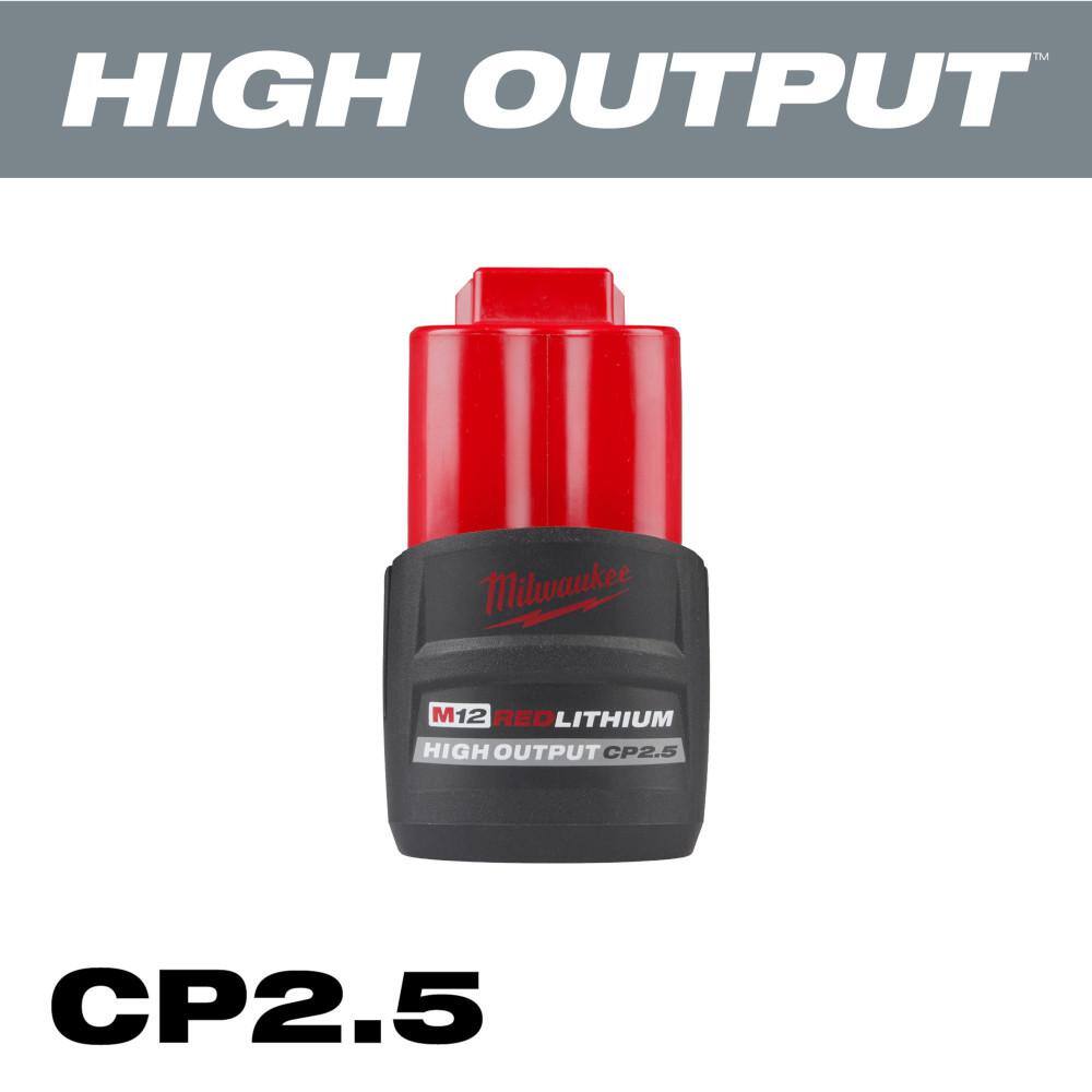 Milwaukee M12 FUEL 12V Lithium-Ion Brushless Cordless 1/4 in. Straight Die Grinder w/CP High Output 2.5 Ah Battery Pack Milwaukee M12 FUEL 12V Lithium-Ion Brushless Cordless 1/4 in. Straight Die Grinder w/CP High Output 2.5 Ah Battery Pack - Image 7