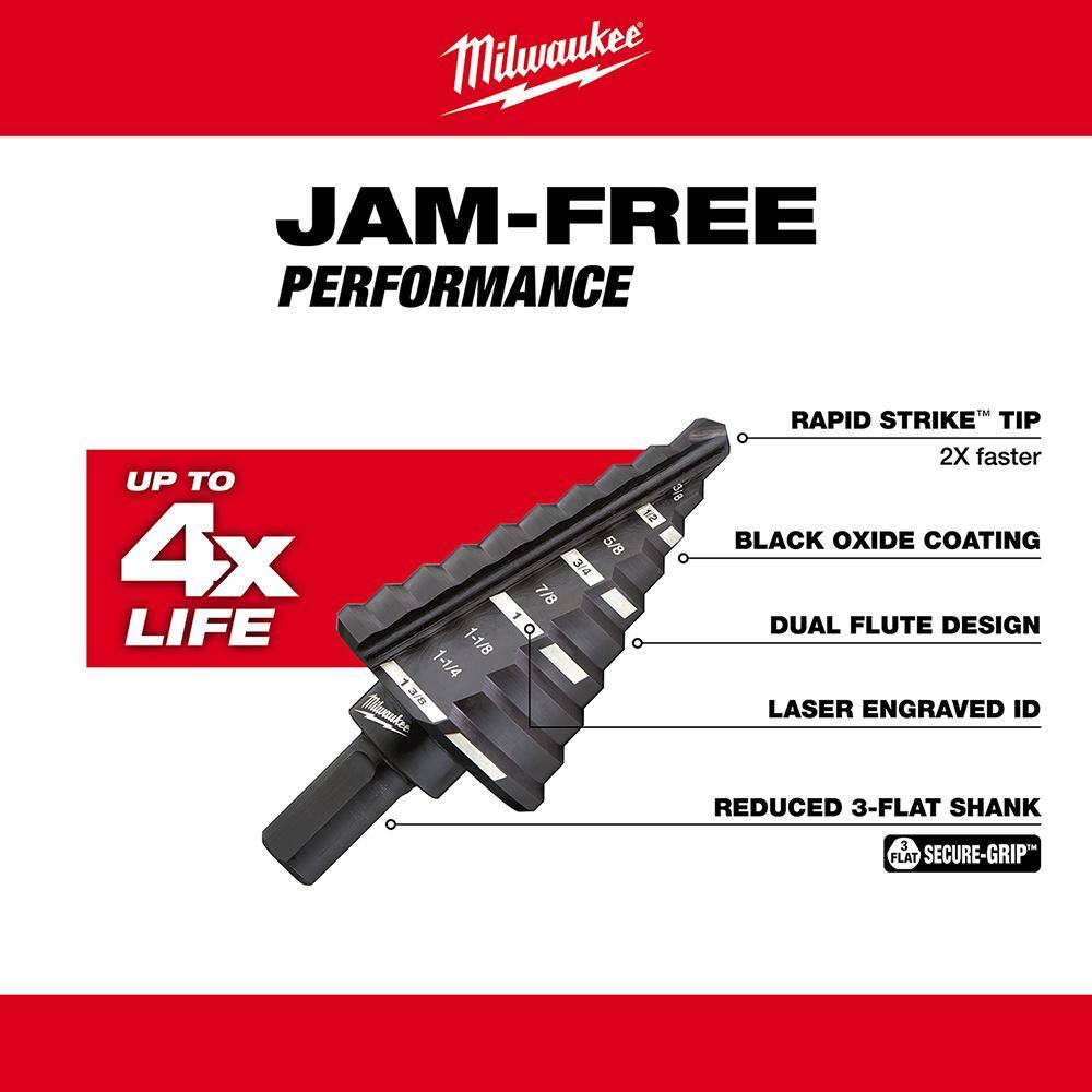 Milwaukee Black Oxide Step Drill Bit Set (6-Piece) Milwaukee Black Oxide Step Drill Bit Set (6-Piece) - Image 9