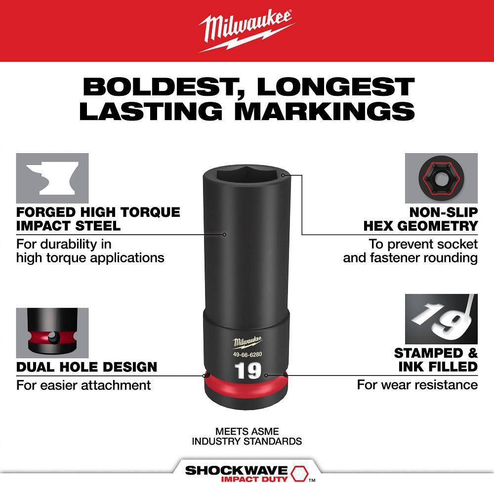 Milwaukee SHOCKWAVE 3/4 in. Drive Metric 6 Point Impact Socket Set (8-Piece) Milwaukee SHOCKWAVE 3/4 in. Drive Metric 6 Point Impact Socket Set (8-Piece) - Image 6