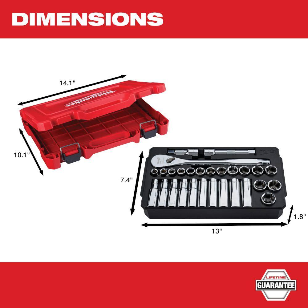 Milwaukee 1/2 in. Drive Metric Ratchet and Socket Mechanics Tool Set (28-Piece) Milwaukee 1/2 in. Drive Metric Ratchet and Socket Mechanics Tool Set (28-Piece) - Image 10
