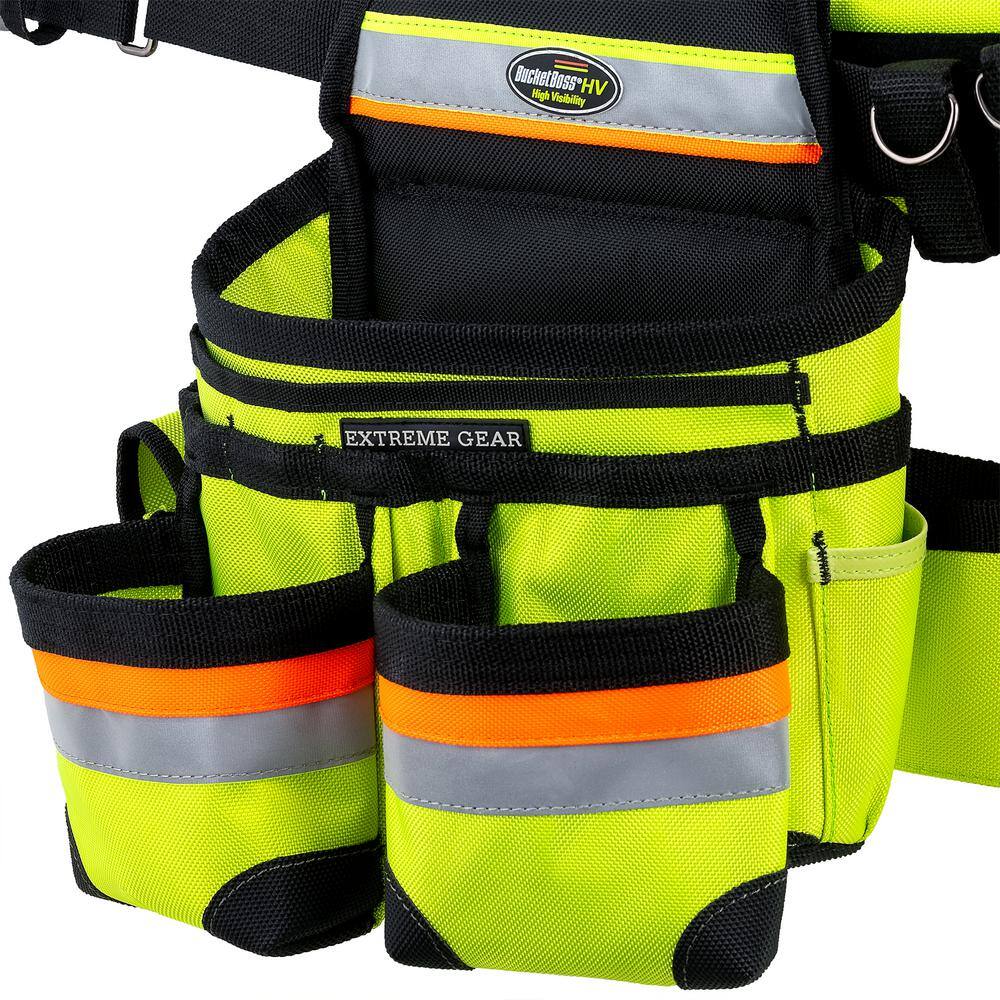 BUCKET BOSS Hi-Visibility 3-Bag Framer's Tool Belt with Suspenders Suspension Rig with 29-Pockets BUCKET BOSS Hi-Visibility 3-Bag Framer's Tool Belt with Suspenders Suspension Rig with 29-Pockets - Image 9