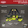 BUCKET BOSS Hi-Visibility 3-Bag Framer's Tool Belt with Suspenders Suspension Rig with 29-Pockets BUCKET BOSS Hi-Visibility 3-Bag Framer's Tool Belt with Suspenders Suspension Rig with 29-Pockets