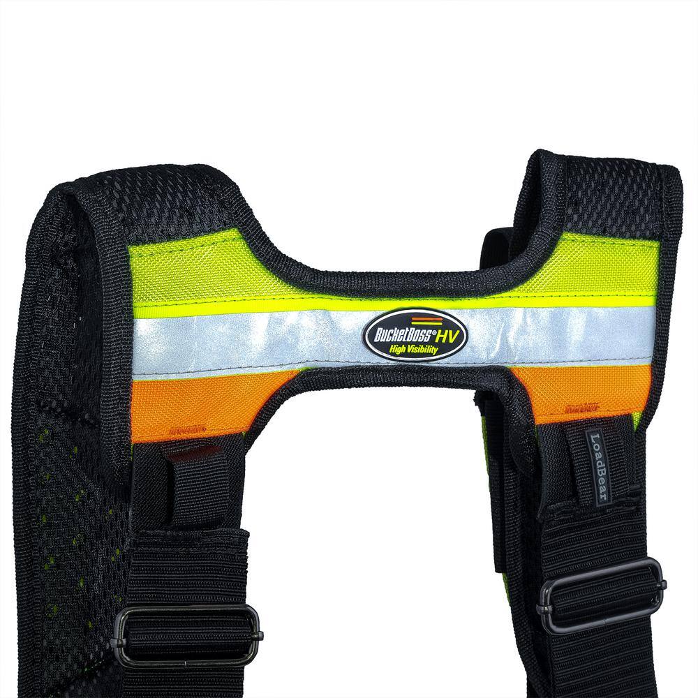 BUCKET BOSS Hi-Visibility 3-Bag Framer's Tool Belt with Suspenders Suspension Rig with 29-Pockets BUCKET BOSS Hi-Visibility 3-Bag Framer's Tool Belt with Suspenders Suspension Rig with 29-Pockets - Image 4