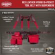 BUCKET BOSS 2-Bag Hybrid Suspension Rig Work Tool Belt with Suspenders in Red