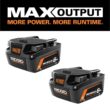 RIDGID 18V 6.0 Ah MAX Output Lithium-Ion Batteries (2-Pack) with 18V Brushless Cordless 4-1/2" Paddle Switch Angle Grinder