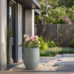 Morrava 17 in. Large Sage Gray Concrete Round Planter/Pot with Drainage Holes
