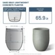 Morrava 17 in. Large Sage Gray Concrete Round Planter/Pot with Drainage Holes