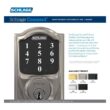 Schlage Camelot Satin Nickel Electronic Connect Smart Deadbolt - Z-Wave Plus Enabled