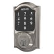 Schlage Camelot Satin Nickel Electronic Connect Smart Deadbolt - Z-Wave Plus Enabled