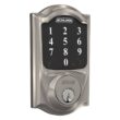 Schlage Camelot Satin Nickel Electronic Connect Smart Deadbolt - Z-Wave Plus Enabled
