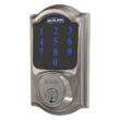 Schlage Camelot Satin Nickel Electronic Connect Smart Deadbolt with Alarm - Z-Wave Plus Enabled