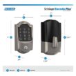 Schlage Camelot Satin Nickel Electronic Encode Plus Smart WiFi Deadbolt with Alarm