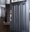 Schlage Century Matte Black Touch Electronic Keypad Deadbolt and Front Entry Door Handle with Latitude Door Handle