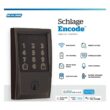 Schlage Century Aged Bronze Encode Smart Wi-Fi Deadbolt with Alarm and Century Handleset and Latitude Handle