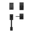 Schlage Century Matte Black Encode Plus Smart WiFi Deadbolt and Handleset Grip with Latitude Door Handle and Century Trim