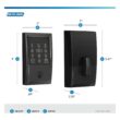 Schlage Century Matte Black Encode Plus Smart WiFi Deadbolt and Handleset Grip with Latitude Door Handle and Century Trim