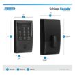 Schlage Century Encode Smart Wifi Deadbolt Door Lock with Alarm and Latitude Lever Handleset in Matte Black