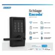 Schlage Century Matte Black Electronic Encode Smart WiFi Latitude Lever with Alarm