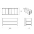 VITA Urbana 39"L x 16"W x 18"H Small Vinyl Parklette Planter, Slate Gray, VT17612