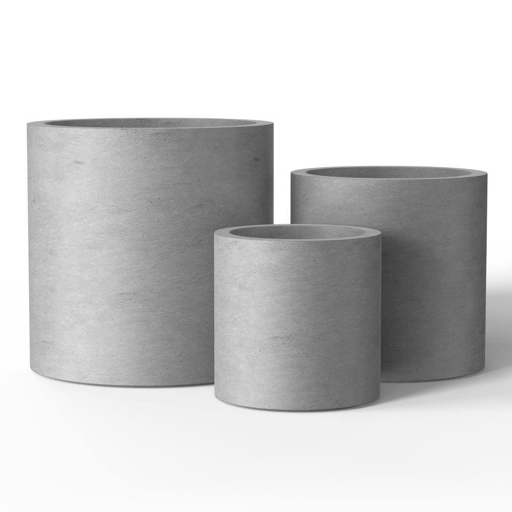 Sapcrete 10in., 13in., 16in. Dia Stone Finish Extra Large Tall Round Concrete Plant Pot/Planter for Indoor & Outdoor Set of 3 Sapcrete 10in., 13in., 16in. Dia Stone Finish Extra Large Tall Round Concrete Plant Pot/Planter for Indoor & Outdoor Set of 3 - Image 6